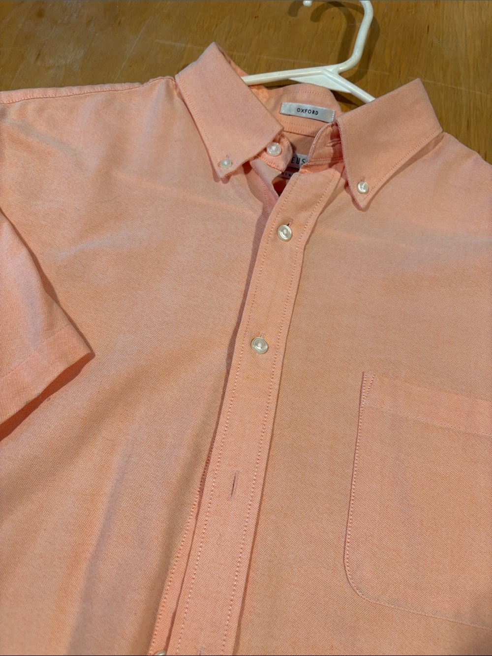 Van Heusen ~ Coral Peach Short-Sleeve Button-Down Shirt